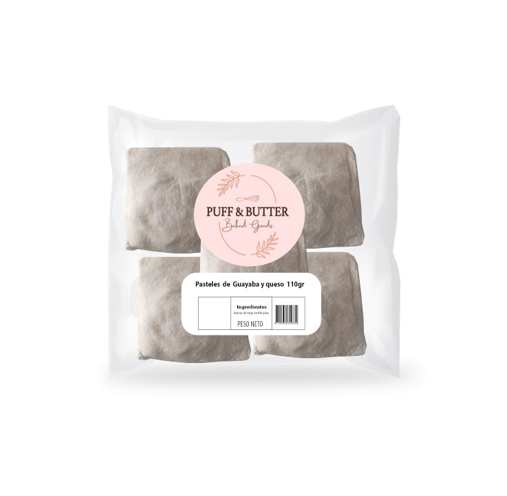 PASTEL HOJALDRADO DE GUAYABA Y QUESO 550 gr X 5 UNIDADES