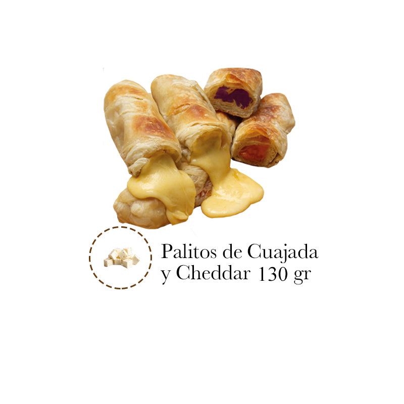 PAQUETE PALITO DE CUAJADA Y CHEDDAR 650 gr X 5 UNIDADES
