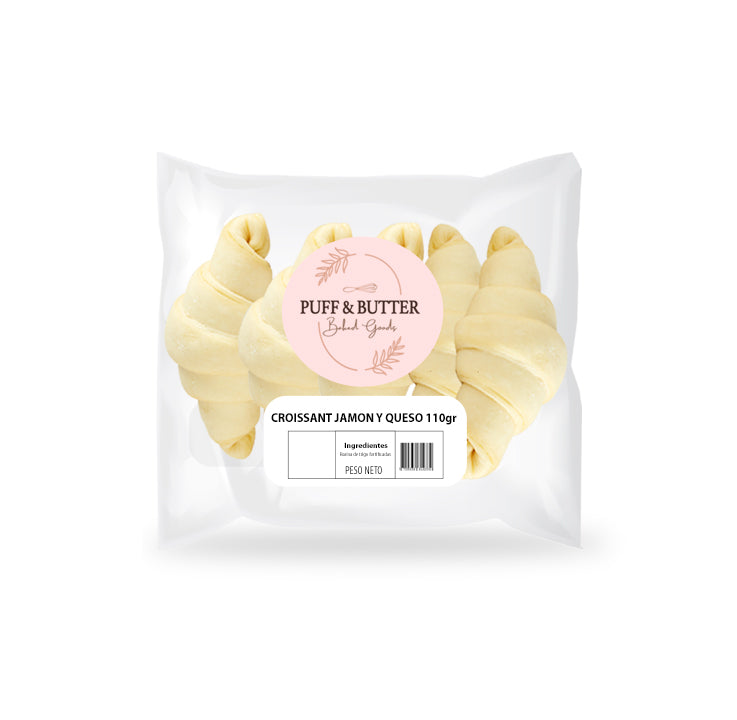 PAQUETE CROISSANTS DE JAMON Y QUESO 550 gr X 5 UNIDADES