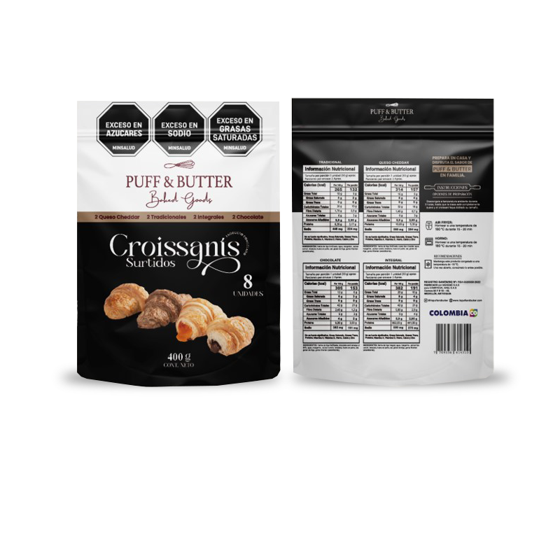 PAQUETE CROISSANTS SURTIDOS X 5 UNIDADES 50 gr