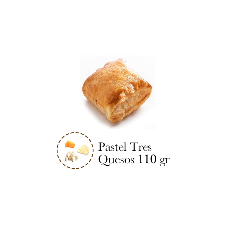 PASTEL HOJALDRADO TRES QUESOS 550 gr X 5 UNIDADES